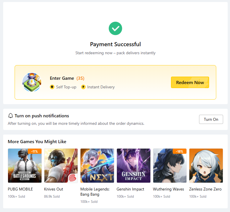 タイルサバイバル セルフチャージ選択画面